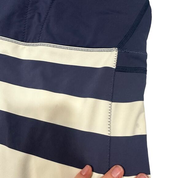 Lululemon Striped Navy Blue Stuff Your Bra Criss Cross Tank Top, Sz 6 - Picture 9 of 9